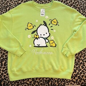 POCHACCO 💚 By Sanrio Sweatshirt Sweater XXL Plus Size Crewneck Dog Green Plus